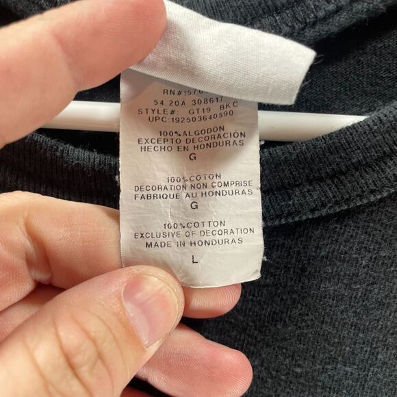 Champion Shirt Adult Large Black Big Embroidered Logo Vintage Crewneck Cotton - Picture 6 of 10